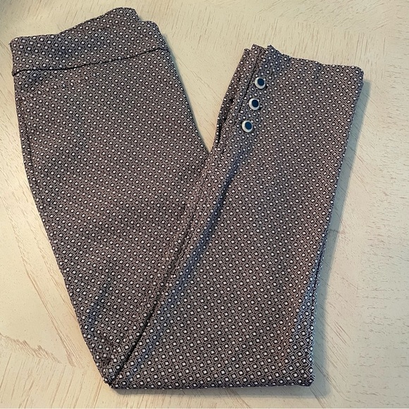 Chicos Brigitte Diamond Jacquard Ankle Pants business office corpcore size 8 M - Picture 1 of 13